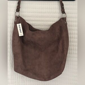 Old Navy Brown Suede Hobo Bag